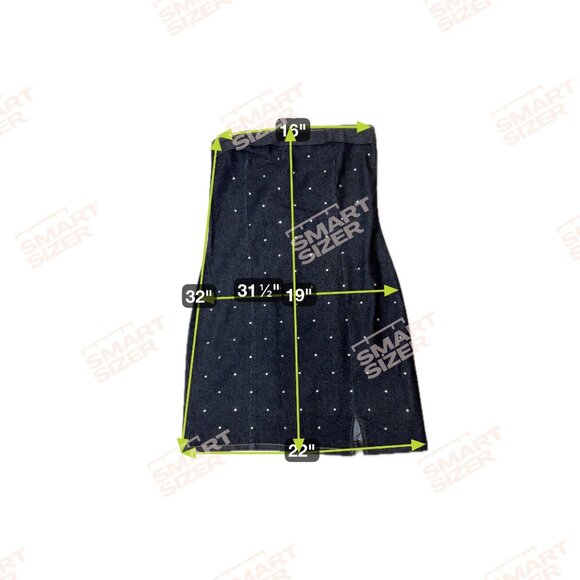 Heart & Heels Black Denim Strapless Dress Rhinestone Slit Juniors Size Large - Picture 4 of 13